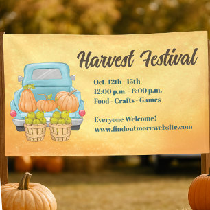 Fall Pumpkin Autumn Harvest Festival Banner