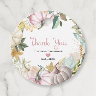 Fall Pumpkin Autumn Thank You Favour Tag