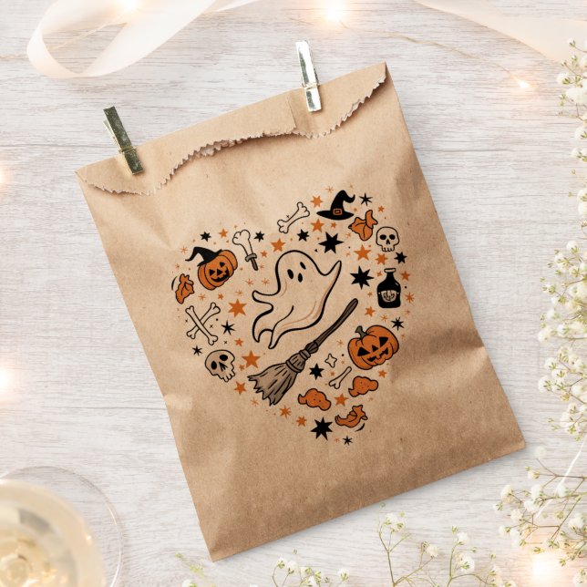 Fall Pumpkin Autumn Thanksgiving Halloween Favour Bags (Clipped)