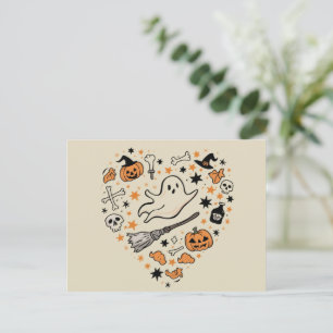 Fall Pumpkin Autumn Thanksgiving Halloween Postcard