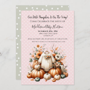 Fall Pumpkin Baby Announcement Invitation