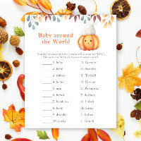 Fall pumpkin. Baby around the world game