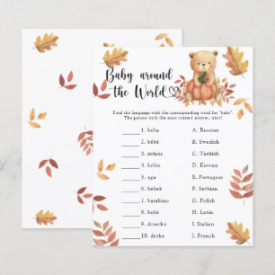 Fall pumpkin. Baby around the world game