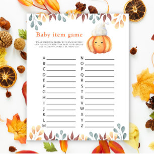 Fall pumpkin - Baby Item Game. Baby Shower Game