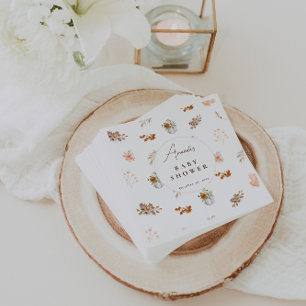 Fall Pumpkin Baby Shower Autumn Leaves Napkin