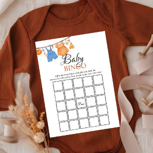 Fall Pumpkin Baby shower bingo  Game Card