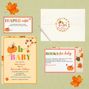 Fall Pumpkin Baby Shower Boy Invitation