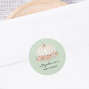 Fall Pumpkin Baby Shower  Classic Round Sticker