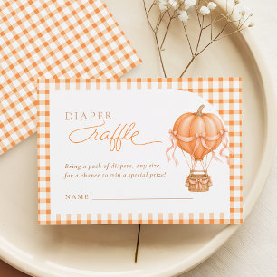 Fall Pumpkin Baby Shower Diaper Raffle Card