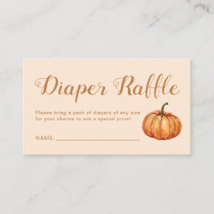 Fall Pumpkin Baby Shower Diaper Raffle Enclosure Card