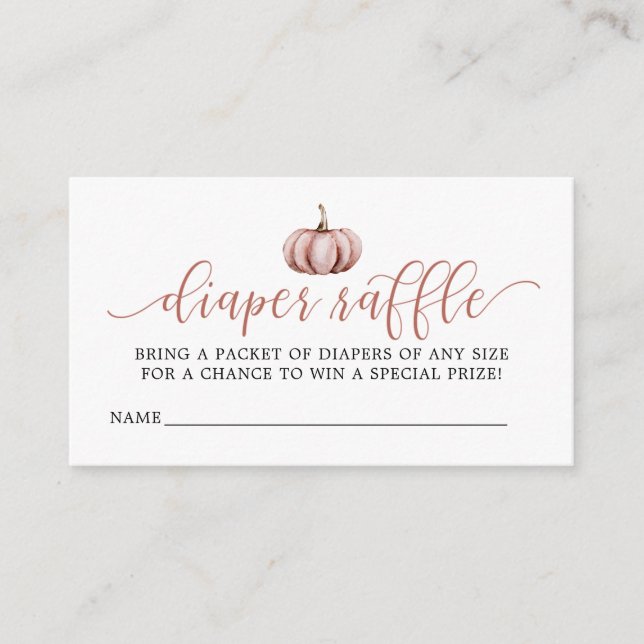 Fall Pumpkin Baby Shower Diaper Raffle Enclosure Card (Front)