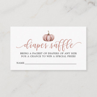 Fall Pumpkin Baby Shower Diaper Raffle Enclosure Card