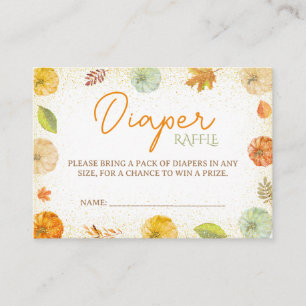 Fall Pumpkin Baby Shower Diaper Raffle Enclosure Card