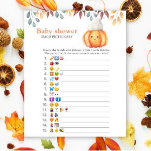 Fall Pumpkin - baby shower emoji pictionary