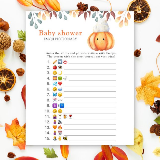 Fall Pumpkin - baby shower emoji pictionary (Creator Uploaded)