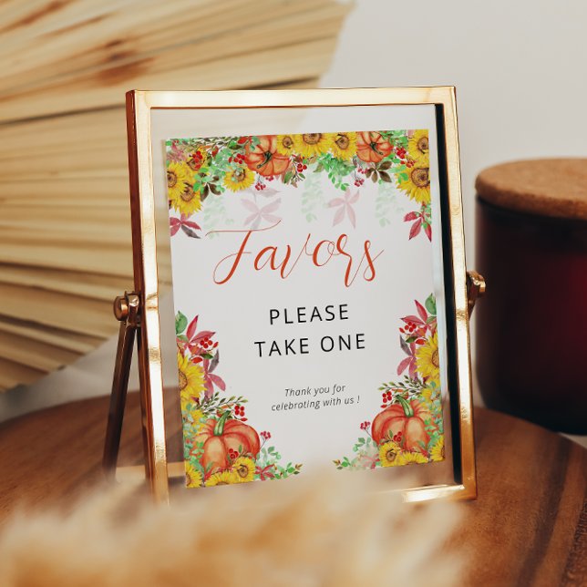 Fall Pumpkin Baby Shower Favours Sign (Creator Uploaded)