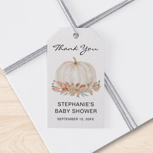 Fall Pumpkin Baby Shower Gift Tags (Creator Uploaded)