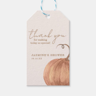 Fall Pumpkin Baby Shower Gift Tags