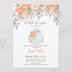 Fall Pumpkin Baby Shower girl Invitation