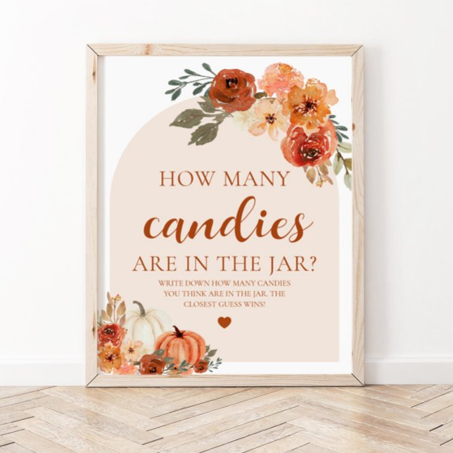 Fall Pumpkin Baby Shower Guess How Many Candies Poster (Creator Uploaded)