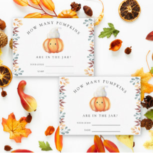 Fall Pumpkin Baby shower Guess how many pumpkins Enclosure Card