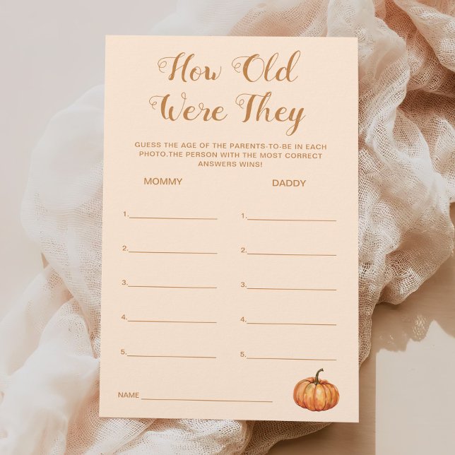 Fall Pumpkin Baby Shower Guess the Age Game (Creator Uploaded)