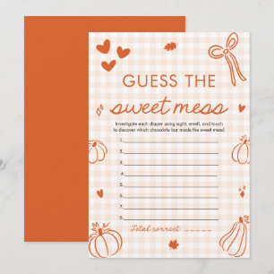 Fall Pumpkin Baby Shower Guess The Sweet Mess Game Invitation