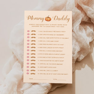 Fall Pumpkin Baby Shower Guess Who Mummy or Daddy 