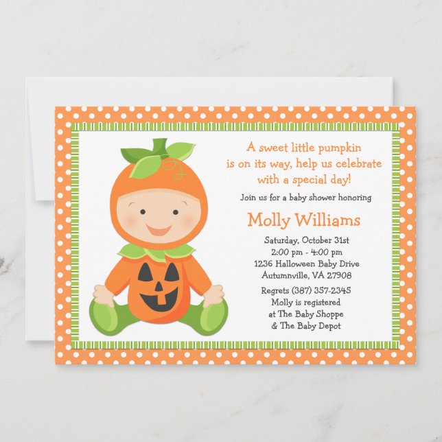 Fall Pumpkin Baby Shower Invitation (Front)