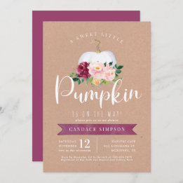 Fall Pumpkin Baby Shower Invitation