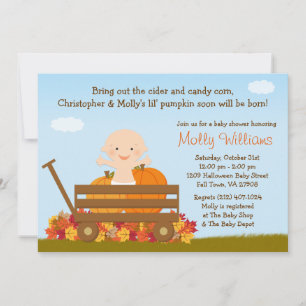 Fall Pumpkin Baby Shower Invitation