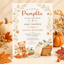 Fall Pumpkin Baby Shower Invitation