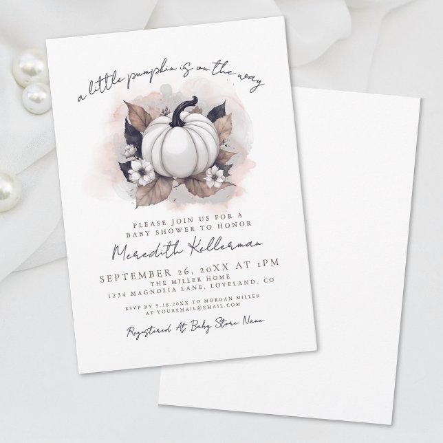 Fall Pumpkin Baby Shower Invitation (Fall In Love Pumpkin Baby Shower Invitation)