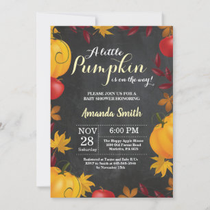 Fall Pumpkin Baby Shower invitation Chalkboard