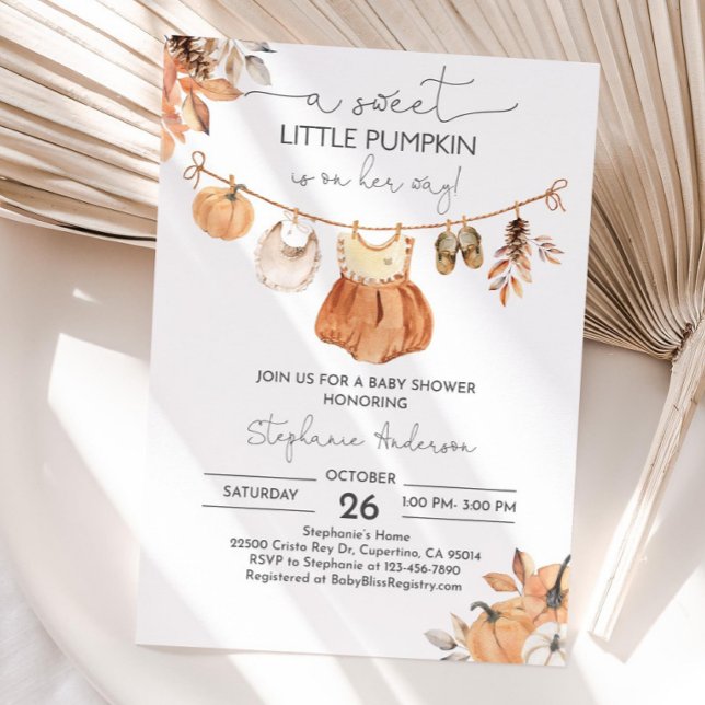 Fall Pumpkin Baby shower Invitation Editable Baby  (Creator Uploaded)