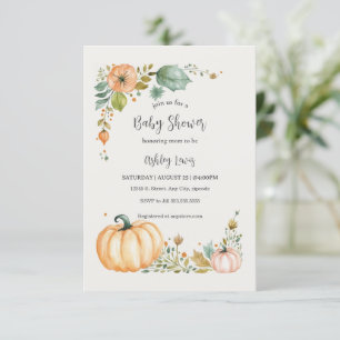 Fall Pumpkin Baby shower invitations