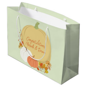 Fall Pumpkin Baby Shower Large Gift Bag