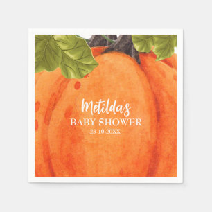 Fall Pumpkin baby shower Napkin
