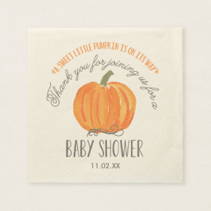 Fall Pumpkin   Baby Shower Napkin
