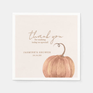 Fall Pumpkin Baby Shower Napkin