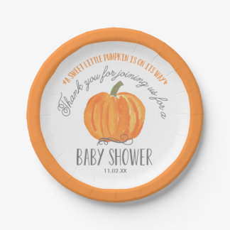 Fall Pumpkin | Baby Shower Paper Plate