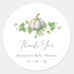 Fall Pumpkin Baby Shower Party Decor Stickers