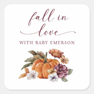Fall Pumpkin Baby Shower Stickers