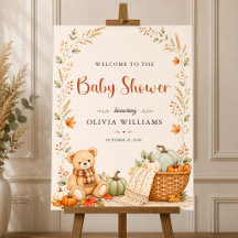 Fall Pumpkin Baby Shower Welcome Sign