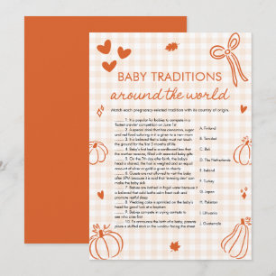 Fall Pumpkin Baby Traditions Around The World Game Invitation