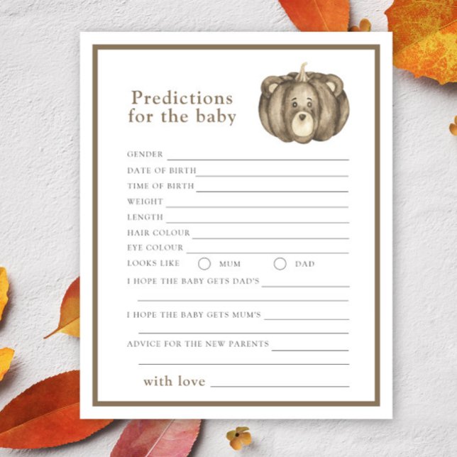 Fall Pumpkin Bear - baby predictions and advice (Creator Uploaded)