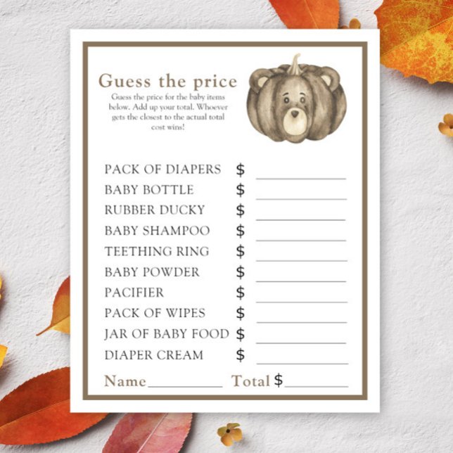 Fall pumpkin bear - Guess the price! Game (Creator Uploaded)