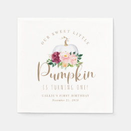 Fall Pumpkin Birthday Napkin