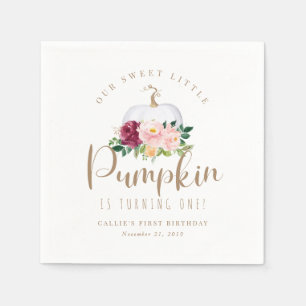 Fall Pumpkin Birthday Napkin