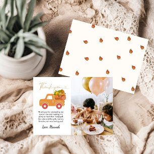 Fall pumpkin  birthday thank you card